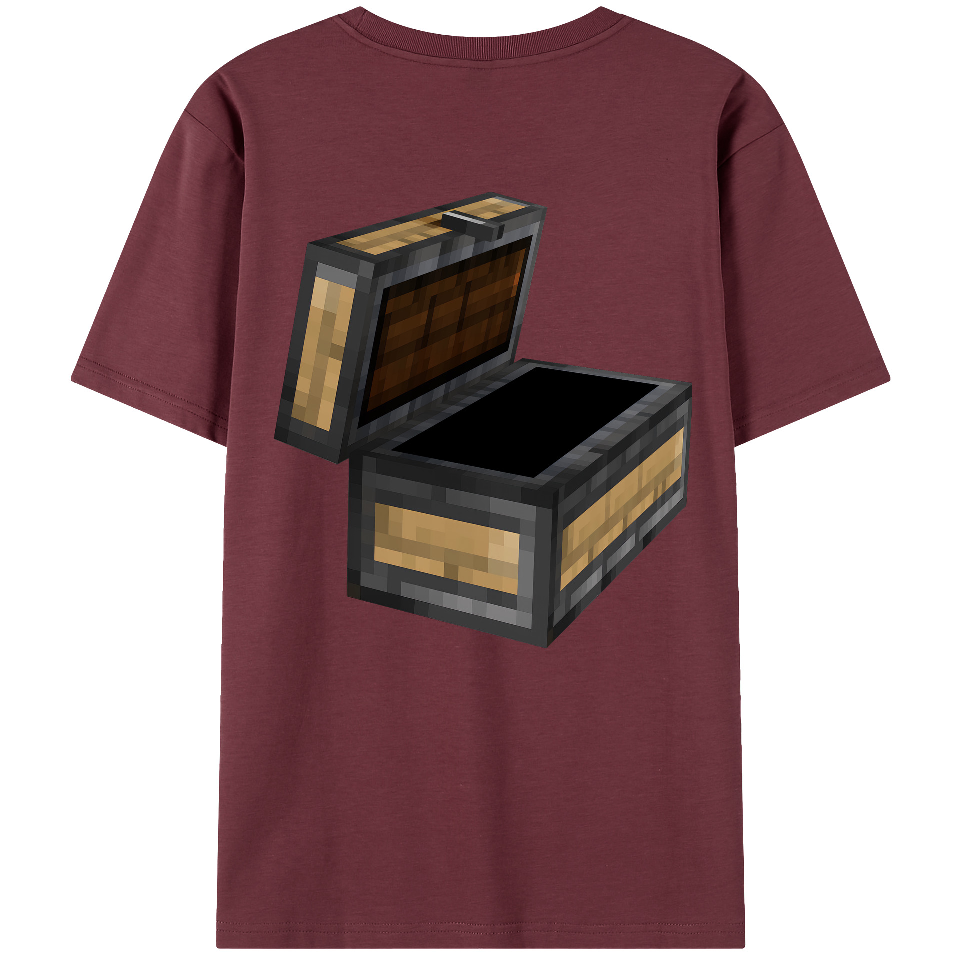 （画像用） マインクラフト ブロックの世界 Minecraft MC Block world 綿100％半袖Tシャツ（背面プリント）